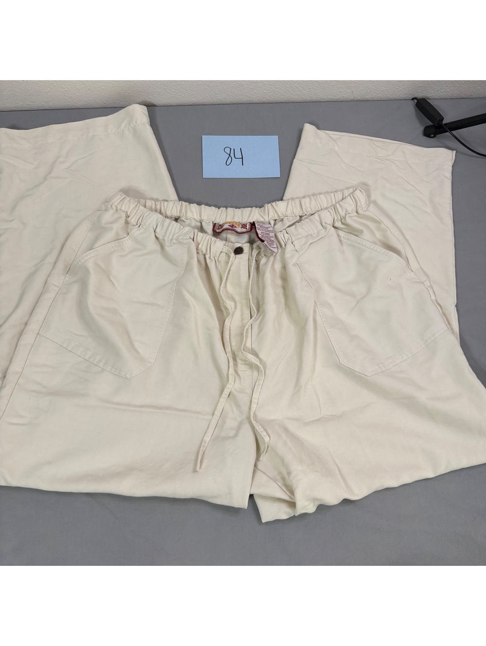 Caribbean Joe Women's Cream Elastic Waist Pants Size 2X